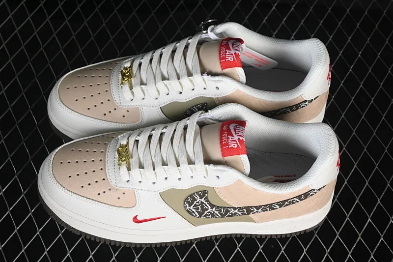 All categories Nk Air Force 1 Air Force series Nk Air Force 1 Low Air Force low top Nike Air Force 1'07 Low Year of the Horse limited edition plain brown condensed smoke Air Force 1 low top casual sneakers NH0601-537